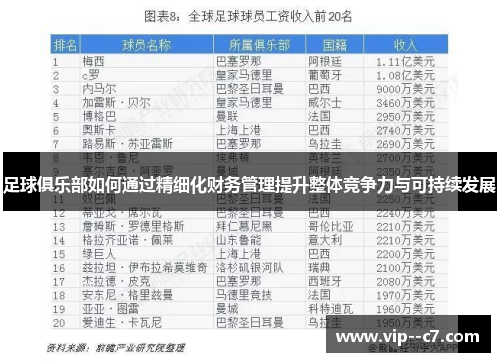 足球俱乐部如何通过精细化财务管理提升整体竞争力与可持续发展 足球俱乐部如何通过精细化财务管理提升整体竞争力与可持续发展